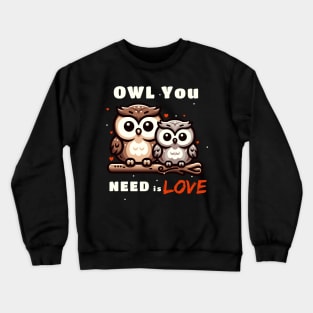 Cute Owl lovers Valentine Couple Crewneck Sweatshirt